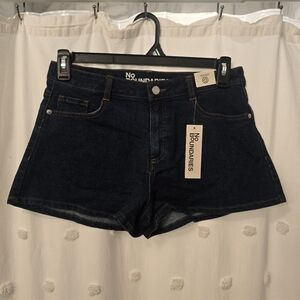 No Boundaries Women's Deep Indigo Jean Shorts High Rise Various Sizes Nwt